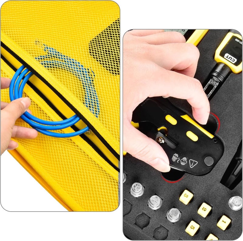 GWCASE Case Compatible with Klein Tools VDV501-851 VDV500-123 VDV226-110 VDV427-300. Storage Carrying Travel Holder for Cable Tester for Scout Pro 3/ Tracer Probe/Wire Stripper and Accessories- Yellow Zipper - Image 5